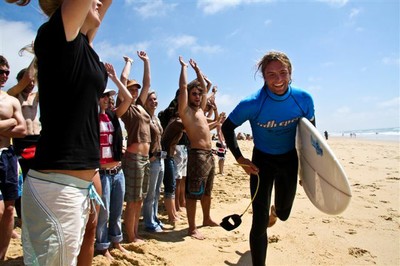 Surfer und Gruppe